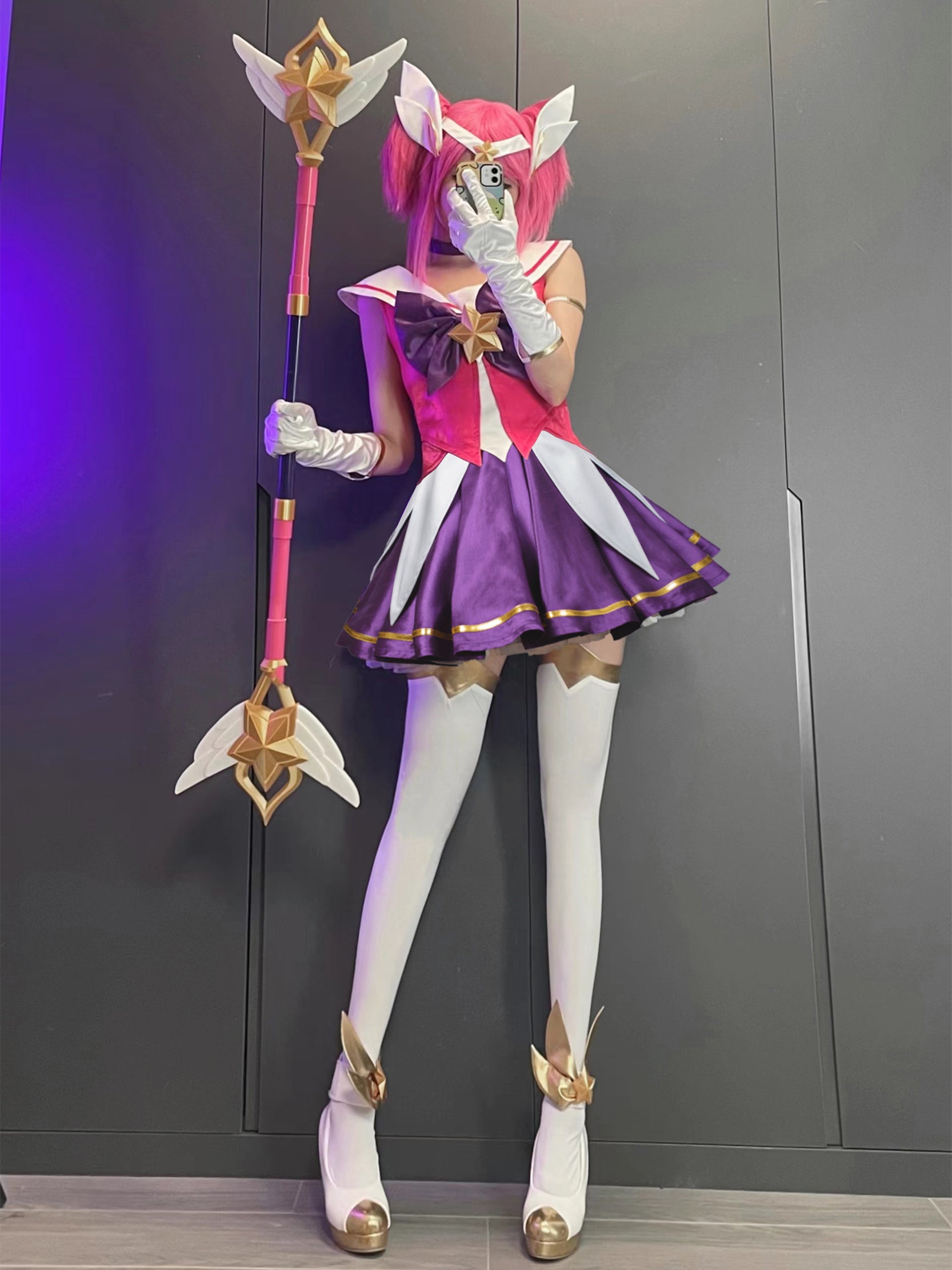 Star Guardian Magical Girl Cosplay Costume - Pink Elegant Mage Outfit