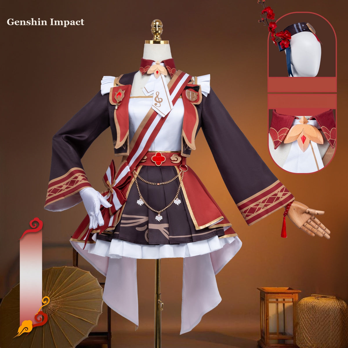 Genshin Impact Style Costume Cosplay Hutao Cosplay  Costume