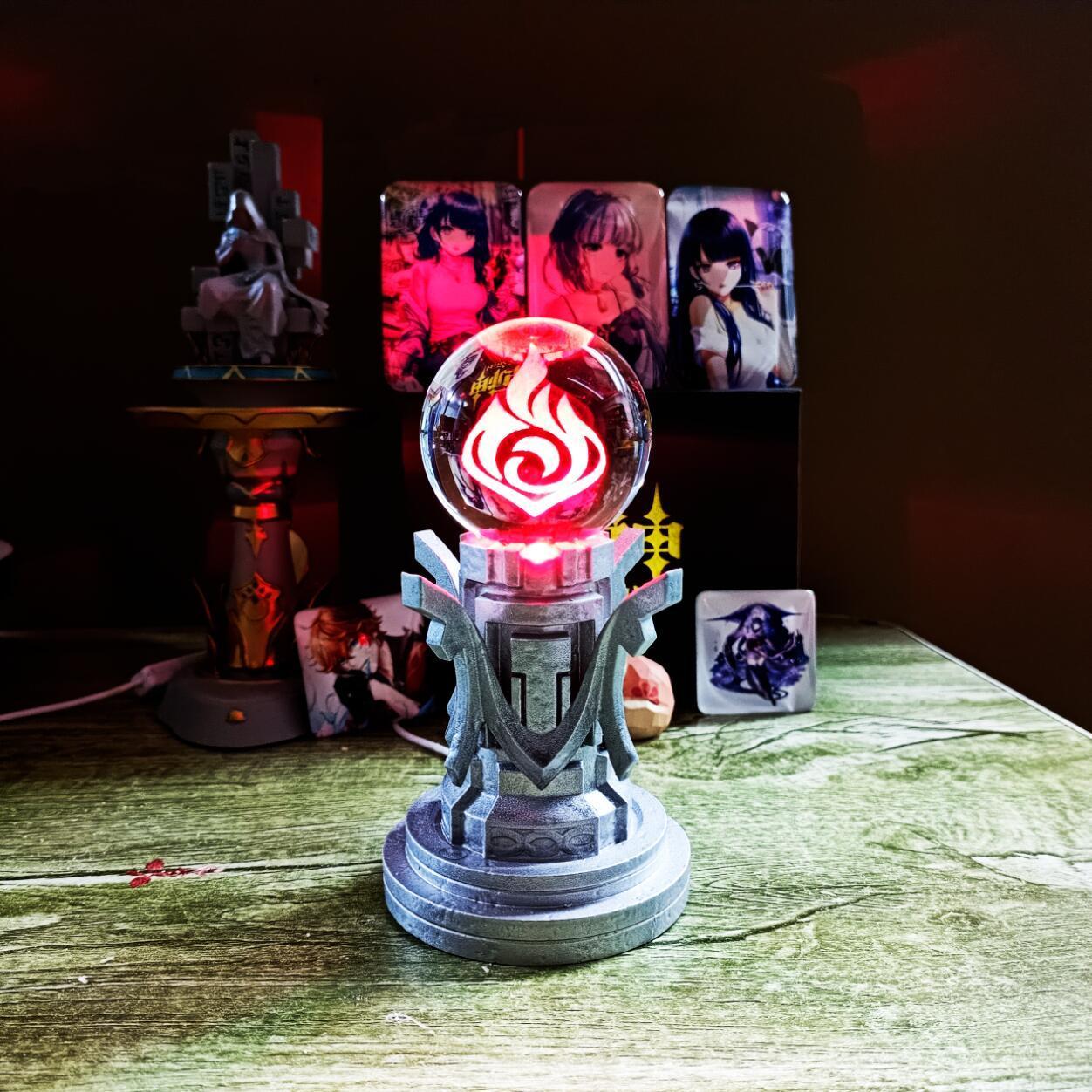 Seven Elements Crystal Ball - Elemental Pillar Creative Display Ornament