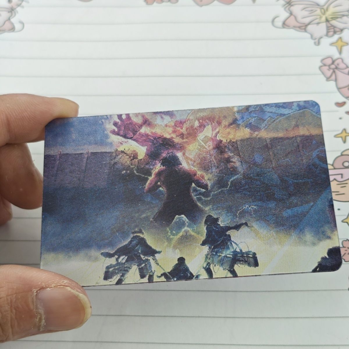 Attack on Titan 進撃の巨人 Levi and Eren and Mikasa Single card with 5 transformations + transparent storage box Peripheral toys