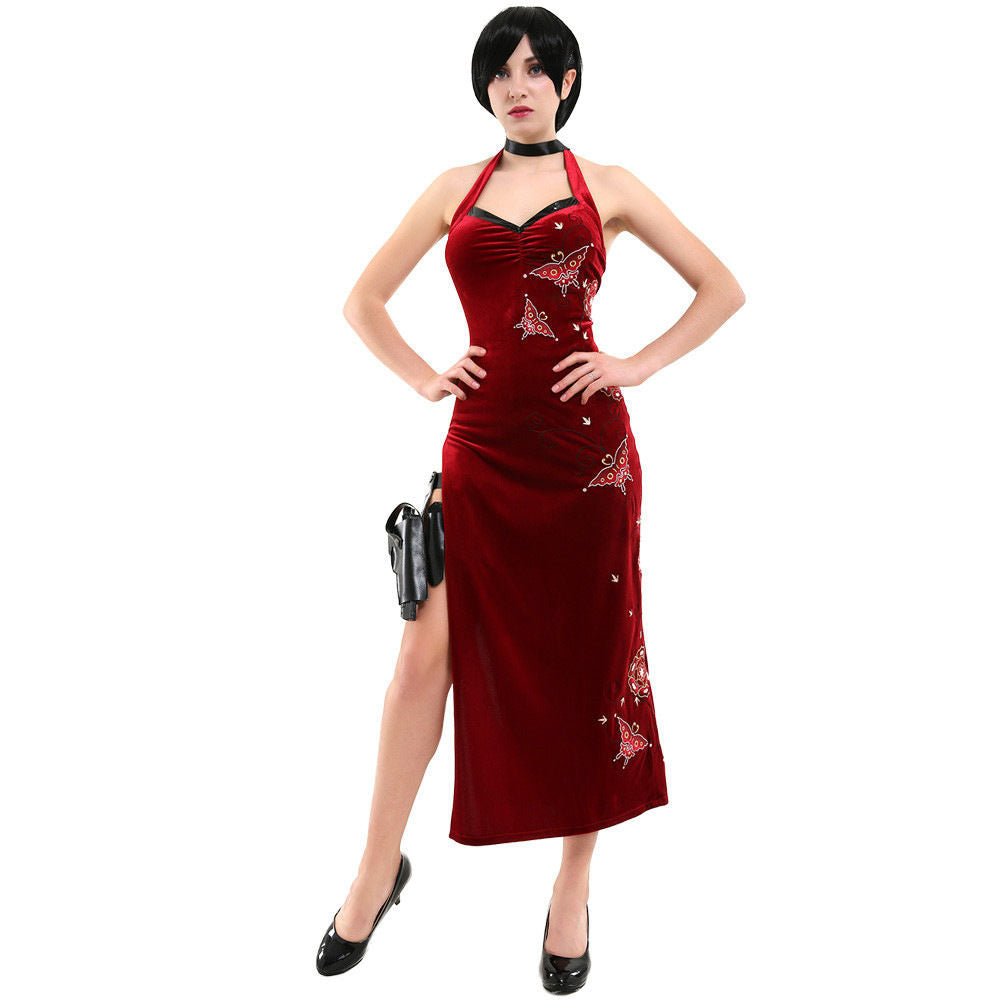 Resident Evil Cosplay Costume Ada Wong Slit Cheongsam Costume