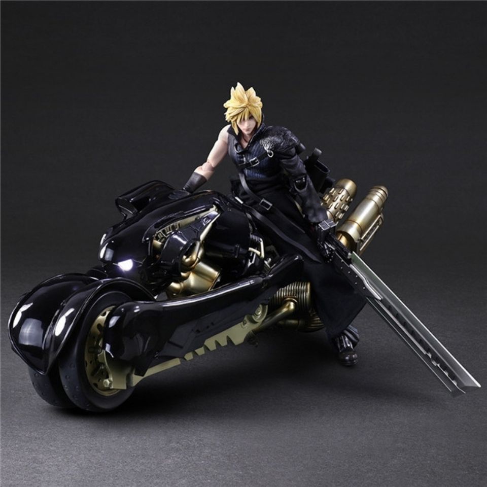 Final Fantasy VII Cloud Strife & Fenrir Motorcycle Figure - Premium Advent Children