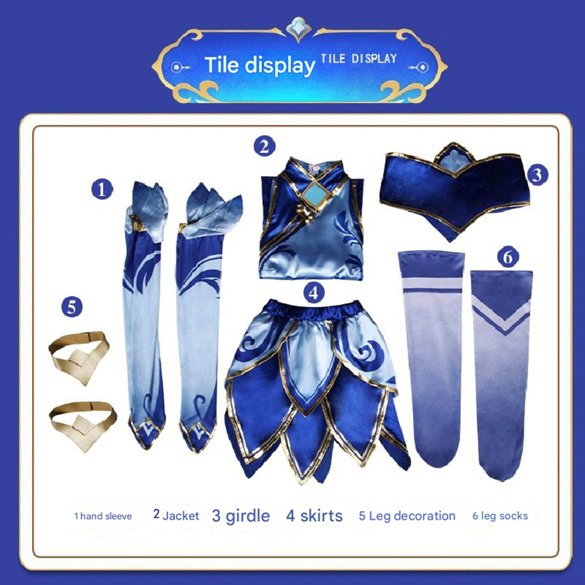 Blue and White Porcelain Lady of Light Cosplay Costume - Chinese Inspired Mage Outfit