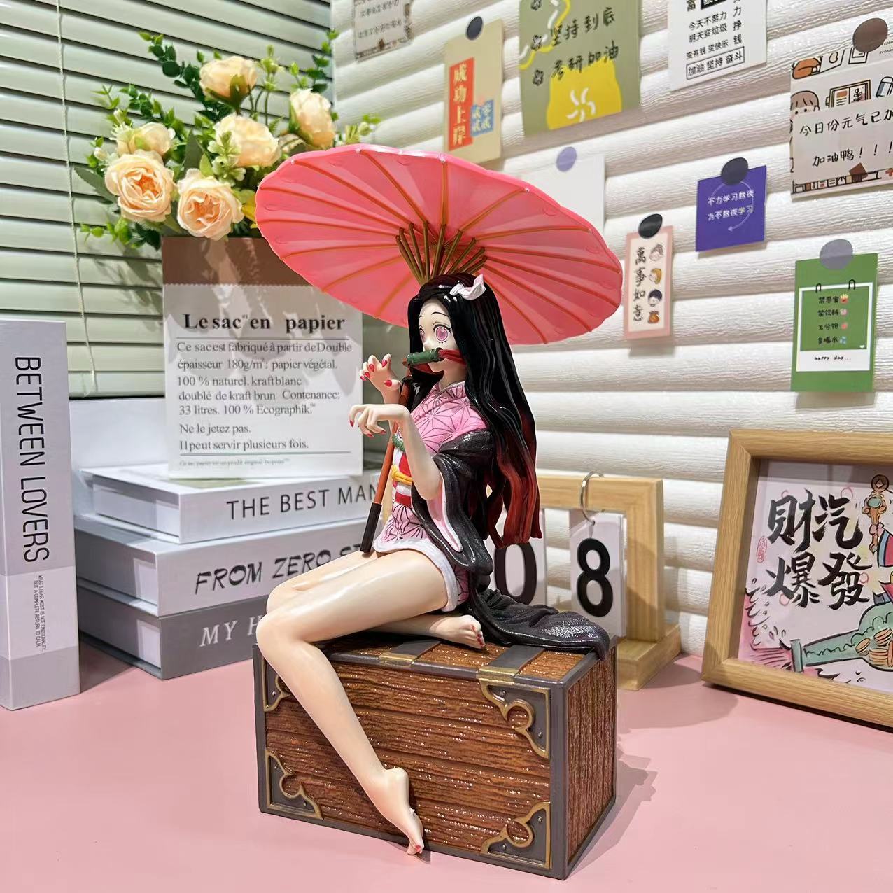 Demon Slayer Kamado Nezuko Flower Umbrella Figure - 300mm Premium Collectible Statue