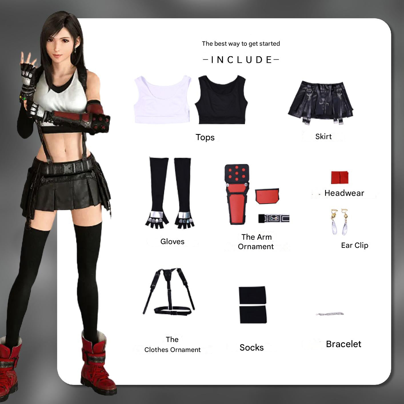 Final Fantasy Cosplay Costume  Tifa Costume Cosplay