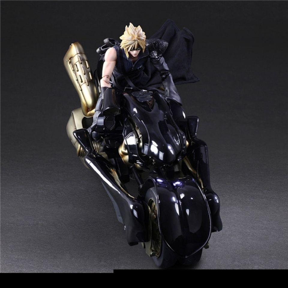 Final Fantasy VII Cloud Strife & Fenrir Motorcycle Figure - Premium Advent Children