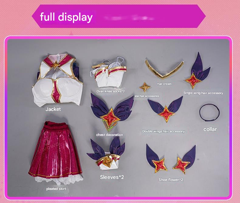 Nine-Tailed Fox Magical Girl Cosplay Costume - Pink Celestial Guardian Outfit