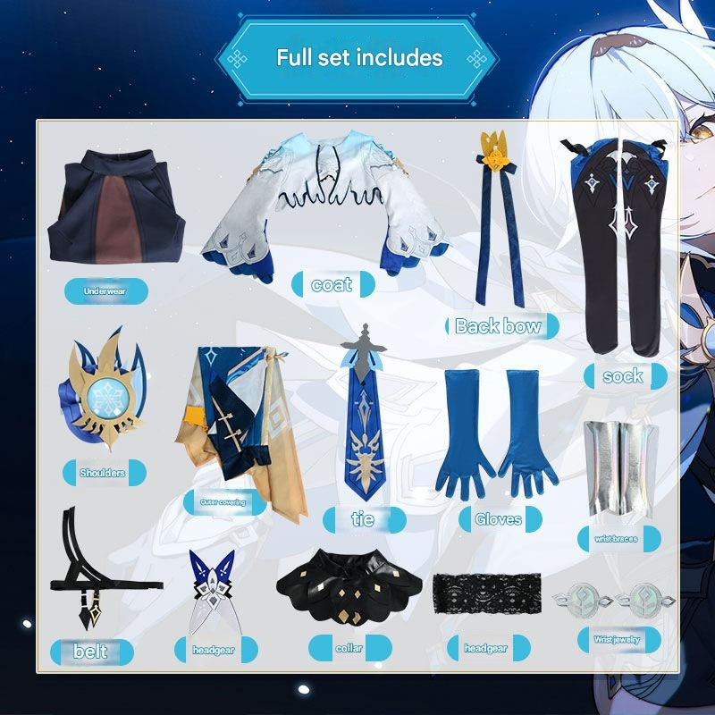 Genshin Impact Costume Eula Cosplay Costume