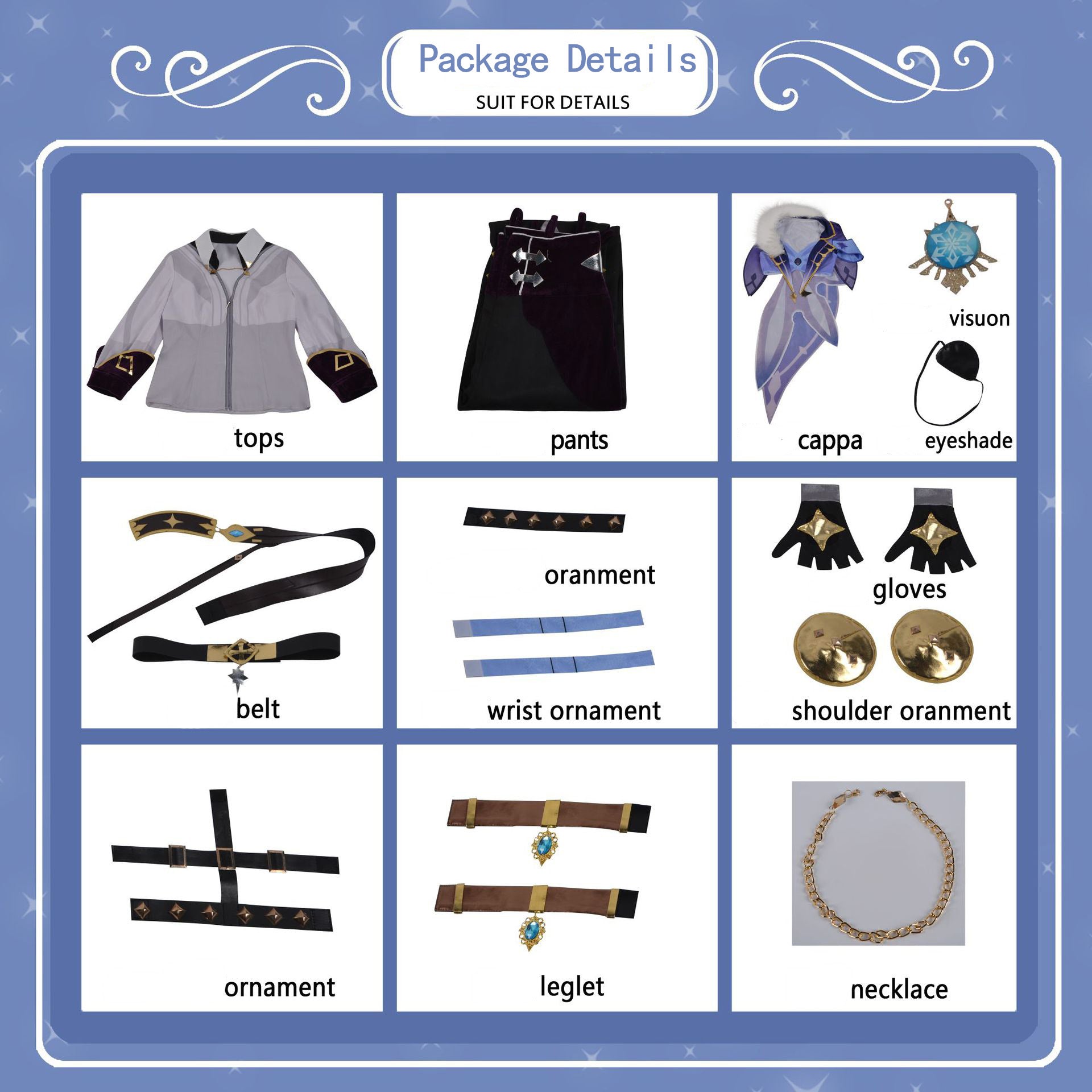 Genshin Impact Costume Kaeya Cosplay Costume