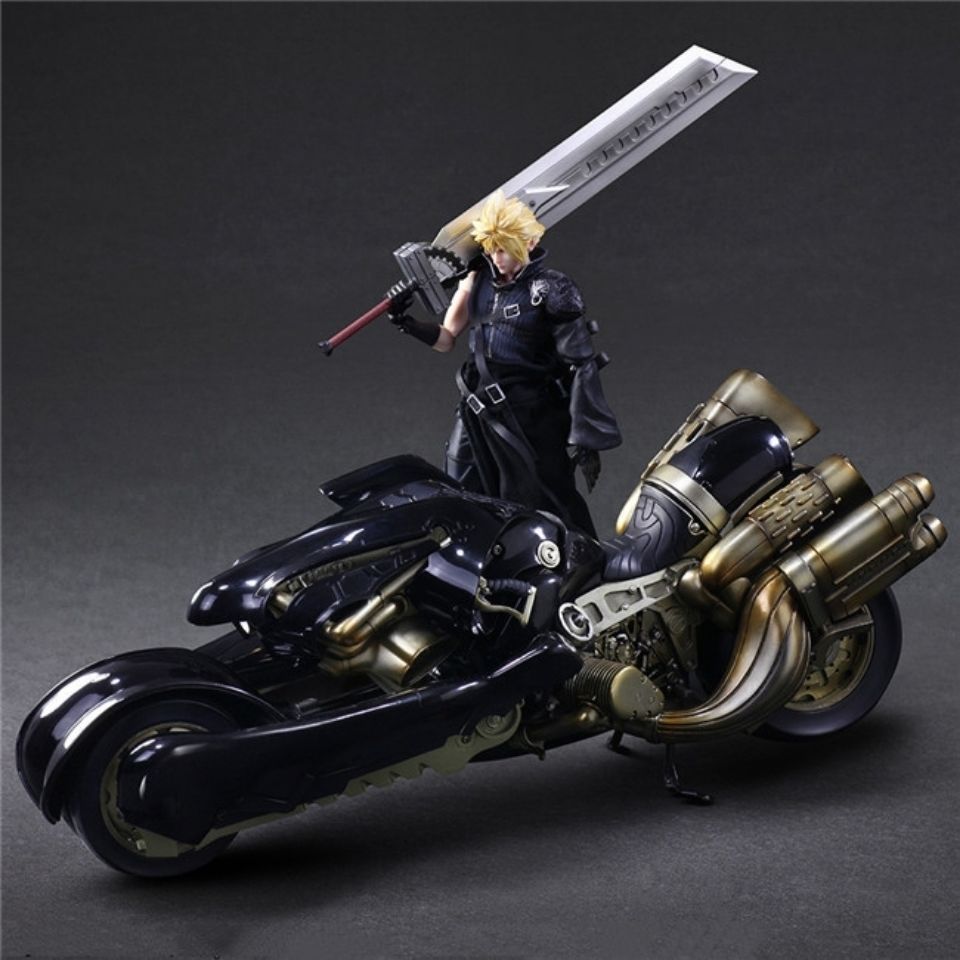Final Fantasy VII Cloud Strife & Fenrir Motorcycle Figure - Premium Advent Children