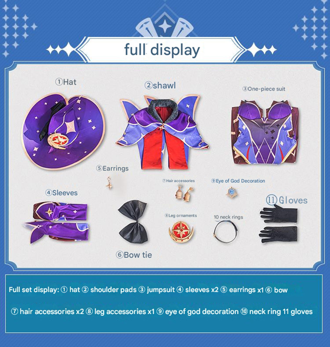 Genshin Impact Costume Mona Cosplay Costume