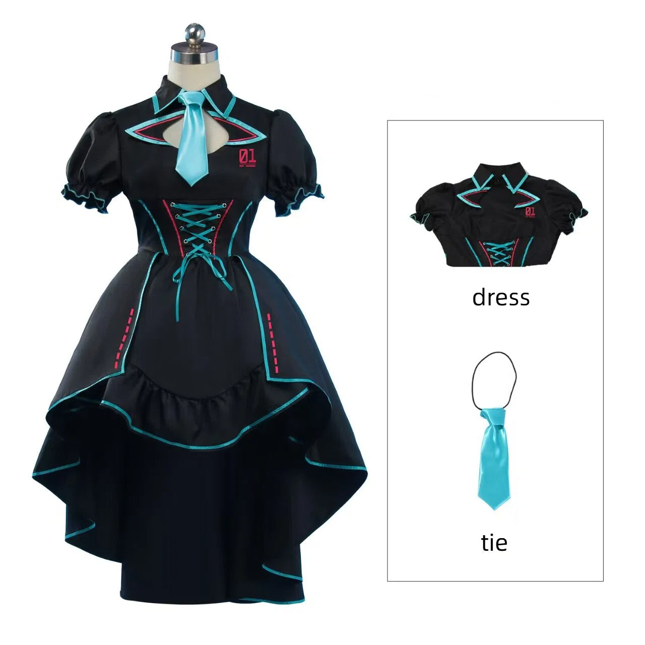 Teal Twin Tails Miku Colorful Stage Cosplay - Virtual Idol Outfit
