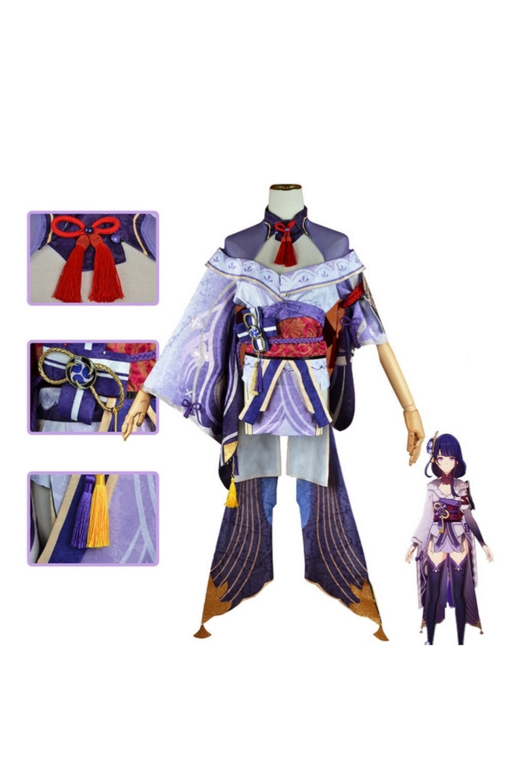 Genshin Impact Cosplay Costume げんし神 Raiden Shogun Costume Raiden Shogun Cosplay