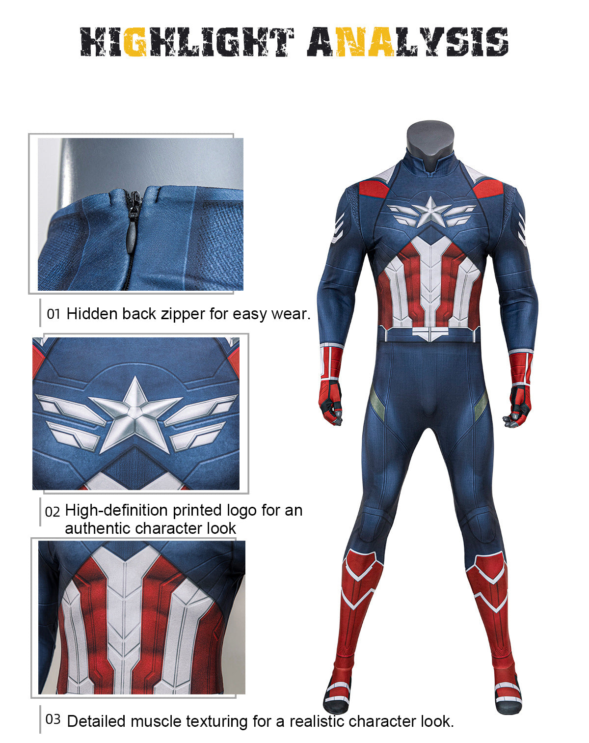 Superhero Cosplay Costume Captain America Costume Cosplay