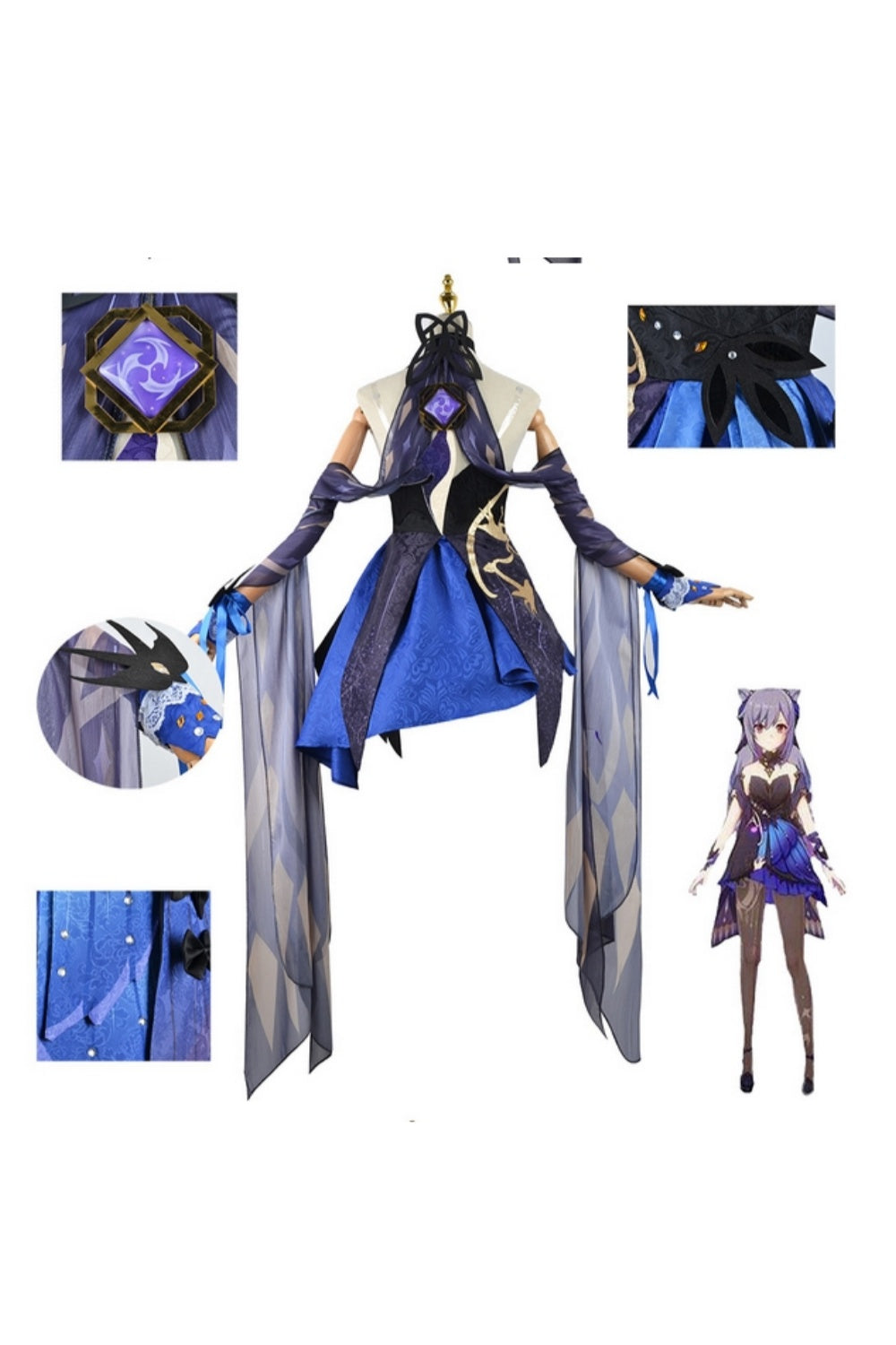 Genshin Impact Cosplay Costume げんし神 Keqing Costume Keqing Cosplay