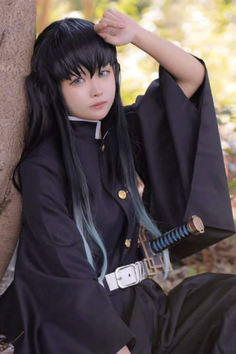 Mist Breathing Pillar Cosplay Costume - Gradient Haori Demon Hunter Outfit