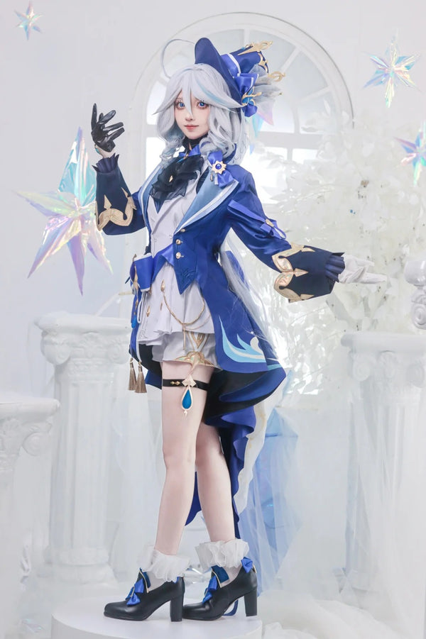 Hydro Archon Performer Cosplay Costume - Fontaine Blue Elegant Dress