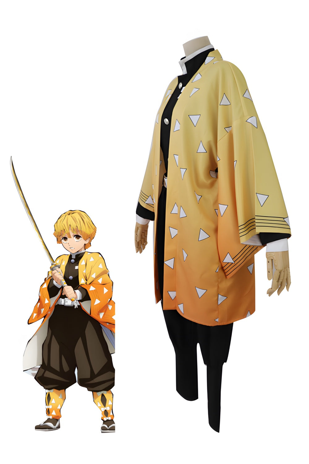 Demon Slayer Costume Agatsuma Zenitsu Cosplay Costume