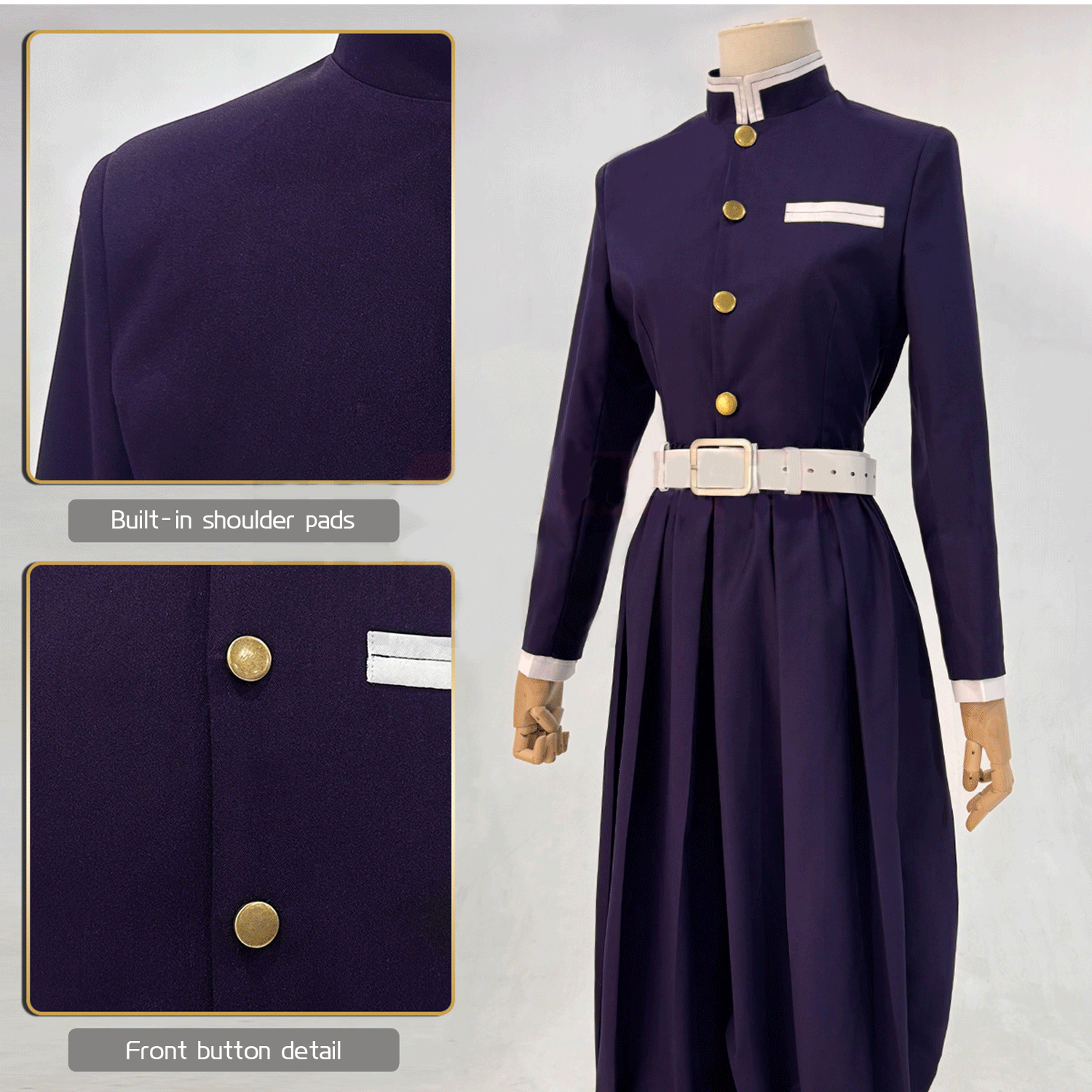 Insect Breathing Pillar Cosplay Costume - Purple Butterfly Haori Demon Hunter Outfit