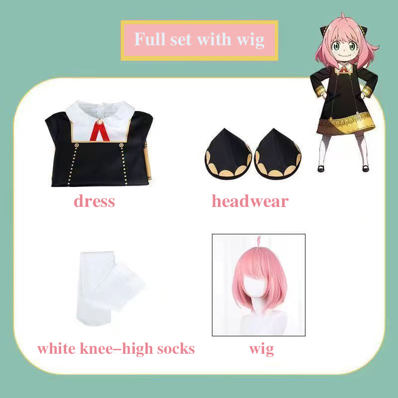 SPY×FAMILY Anya Forger Cosplay Costume Full Set for Women