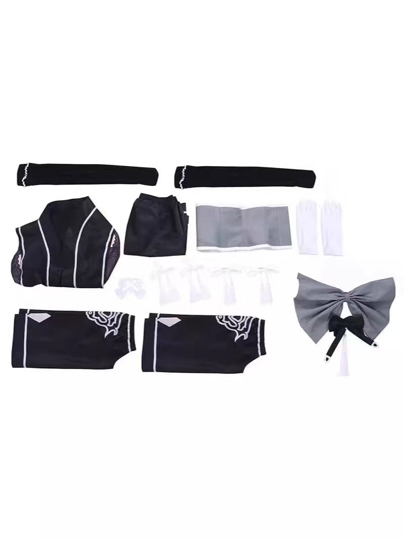 Android Warrior 2B Cosplay Costume - Premium Gothic Dress with Accessories
