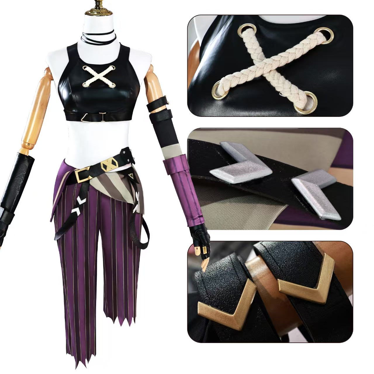 Punk Style Harley Jinx Girl Jinx Cosplay Costume - Complete Outfit Set for Women