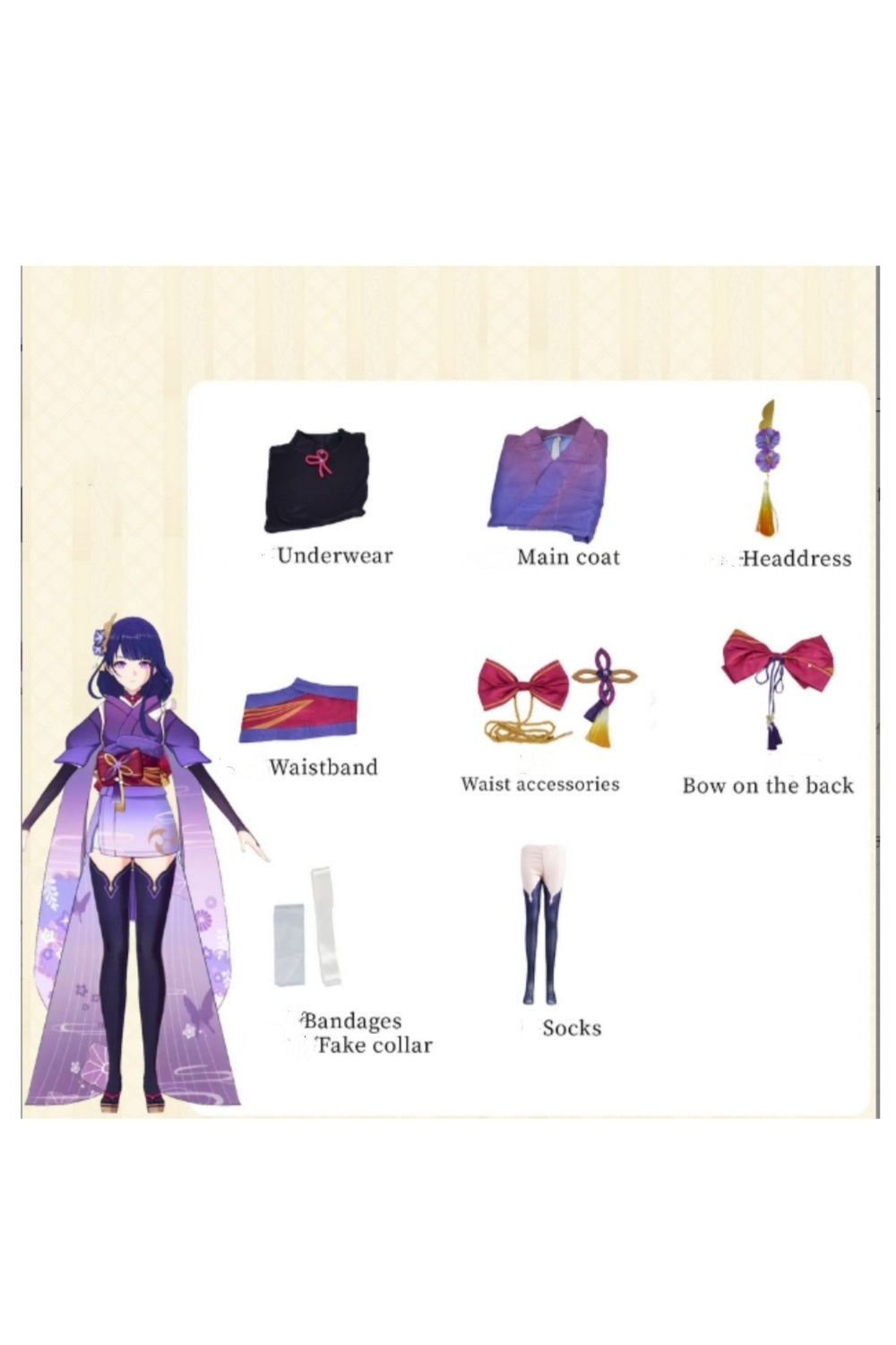 Genshin Impact Cosplay Costume げんし神 Raiden Shogun Costume Raiden Shogun Cosplay