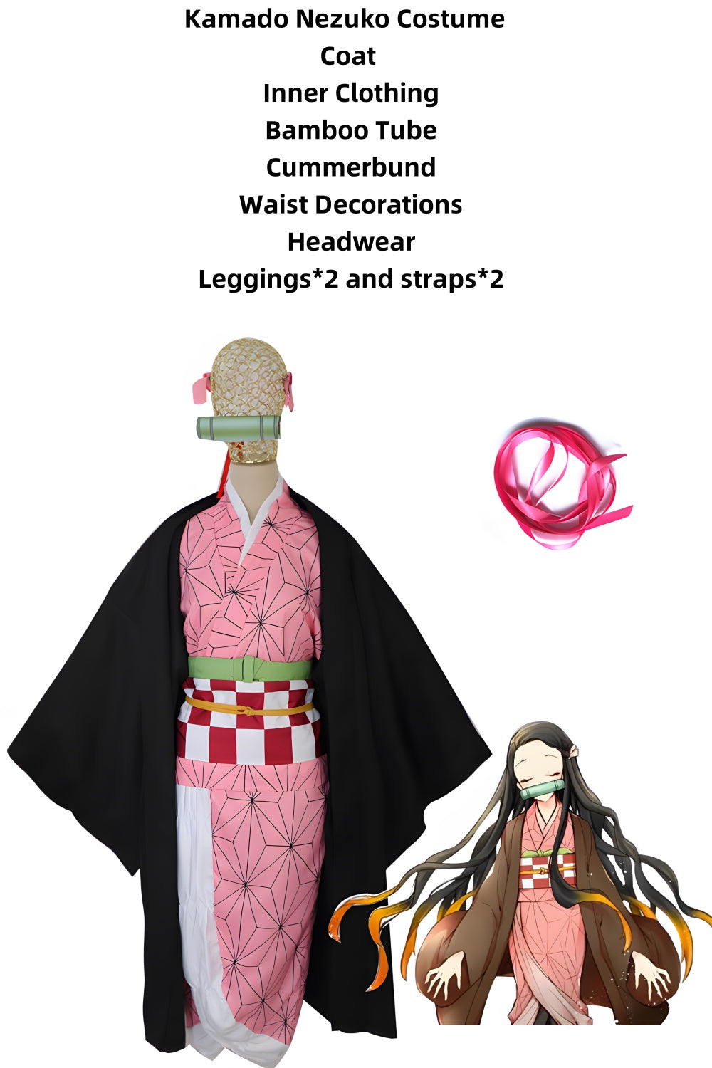 Demon Slayer Costume Kamado Nezuko Cosplay Costume