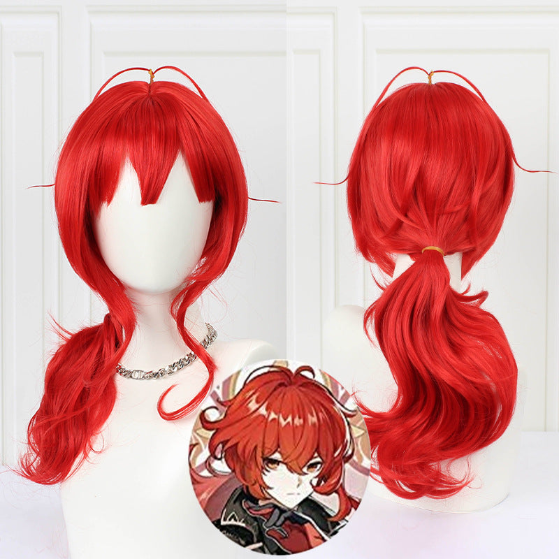 Genshin Impact Costume Diluc Red Night Cosplay Costume
