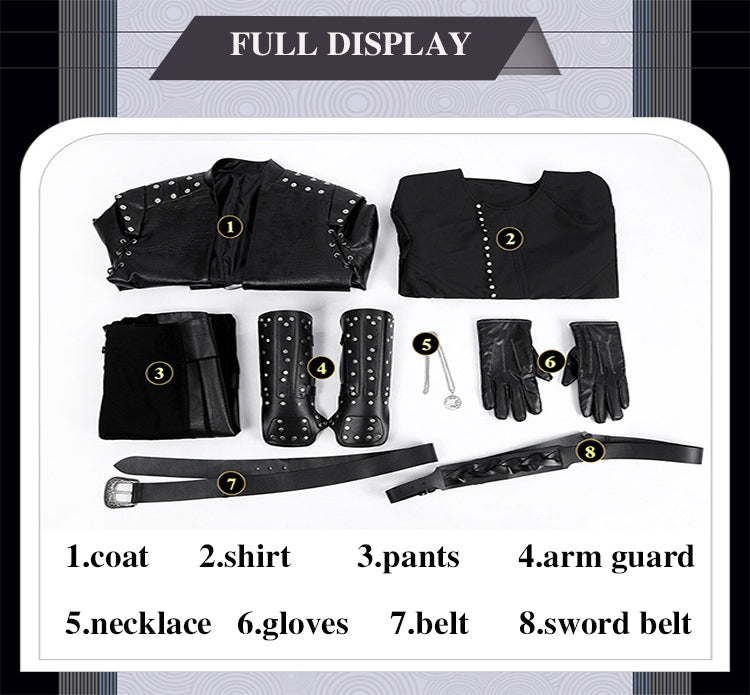 The Witcher Geralt of Rivia Cosplay Costume Full Set for Men