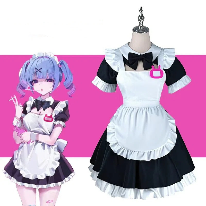 Teal Twin Tails Miku Maid Cosplay Costume - Cute Cafe Waitress Outfit