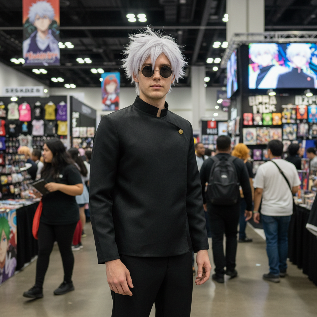 咒术回战五条悟服装欧美男性模特漫展照片