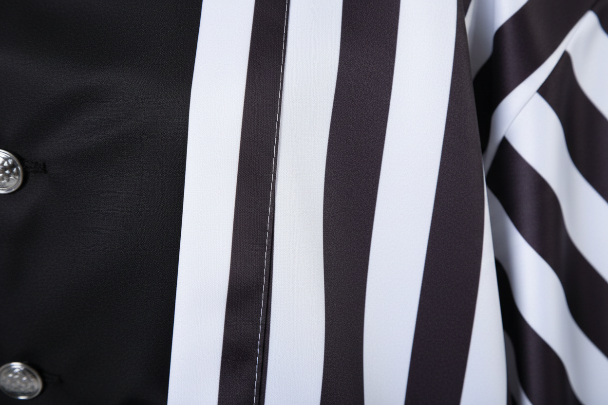 黑白条纹羽织细节