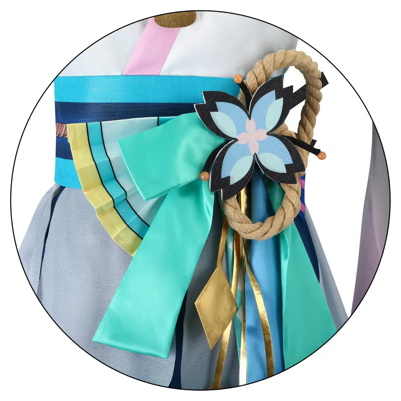 Teal Twin Tails Miku Spirit Master Cosplay Costume - Japanese Yokai Themed Outfit