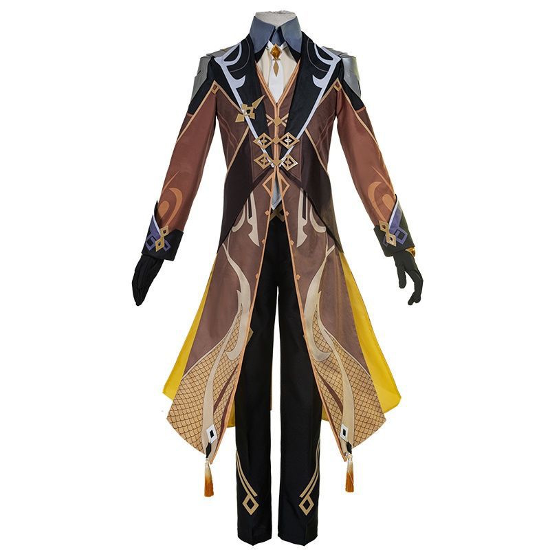 Zhongli Cosplay Costume - Genshin Impact Full Set Outfit with Wig and Shoes