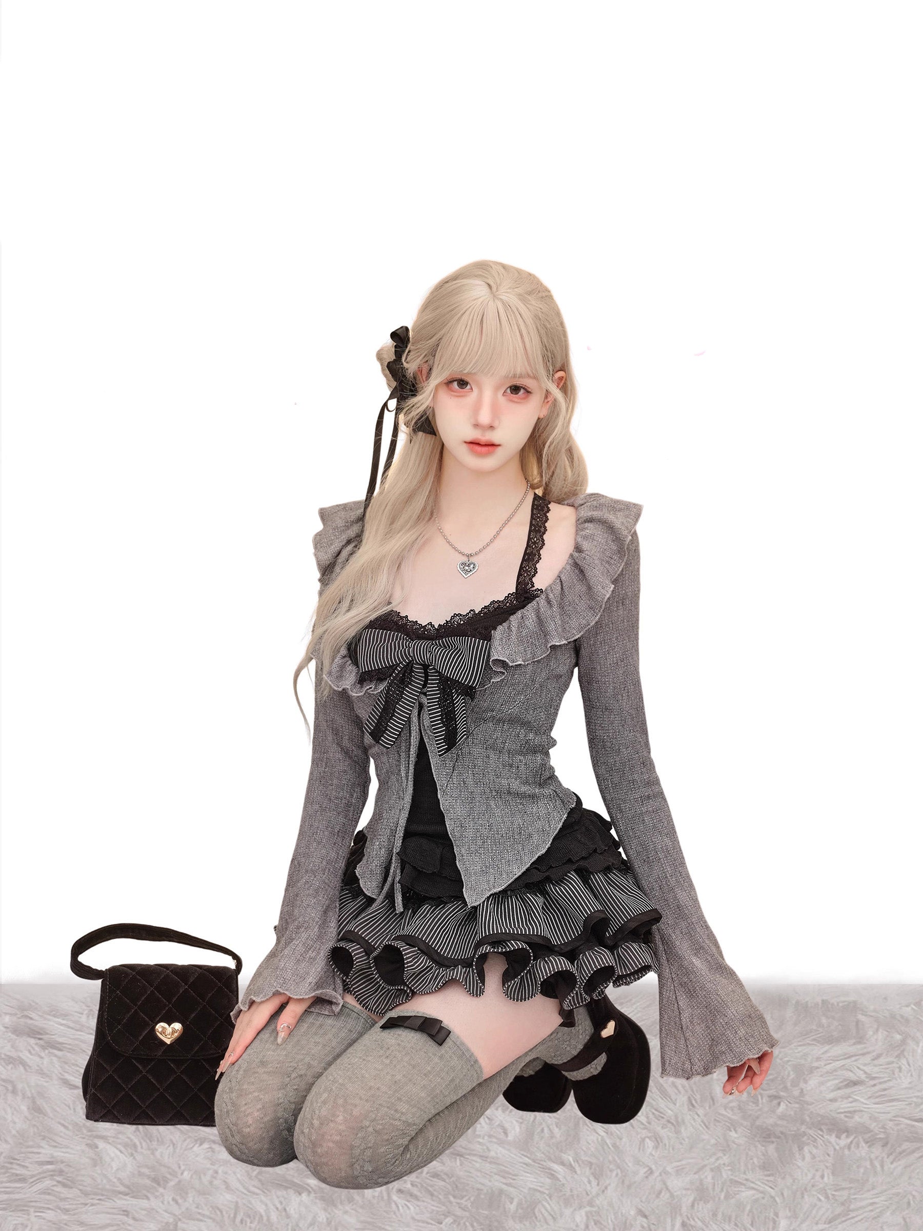 Gothic Knitwear Set - Dark Academia Cosplay Costume