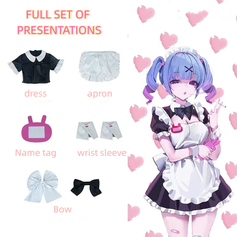 Teal Twin Tails Miku Maid Cosplay Costume - Cute Cafe Waitress Outfit