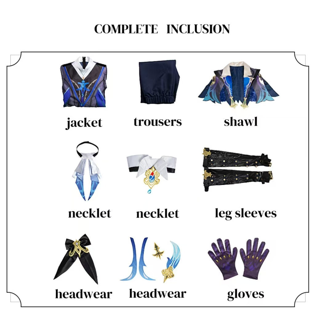 Neuvillette Cosplay Costume - Genshin Impact Full Set Outfit with Wig and Accessories