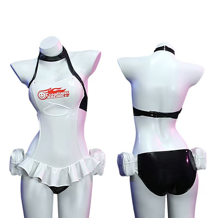 Teal Twin Miku Tails Racing Suit Cosplay Costume - Motorsport Driver Outfit