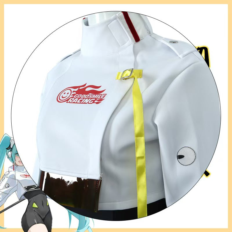 Teal Twin Miku Tails Racing Suit Cosplay Costume - Motorsport Driver Outfit