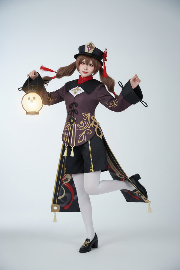 Funeral Parlor Director Hutao Cosplay Costume - Pyro Butterfly Outfit