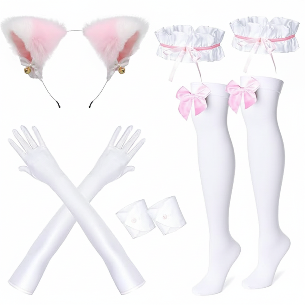 Pink and White Maid Accessories Set